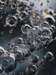 Air Bubbles Floating Up in Water