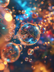 Iridescent Bubbles Background