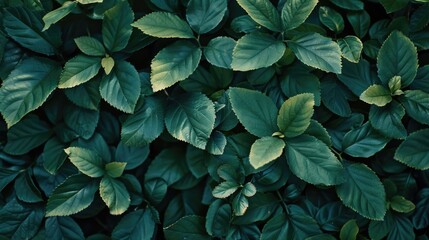 A close-up view of a bunch of green leaves