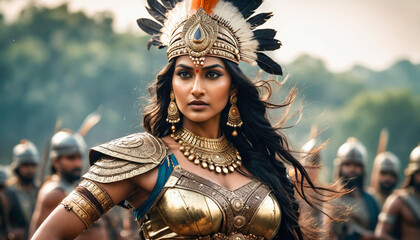 Beautiful and very attractive Indian warrior queen