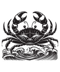 crab vector art,graphics crabs icons set,vintage illustration crab clipart,vector crabs flat style artwork design
