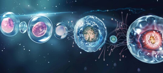 In Vitro Fertilization Process Illustration for Educational and Medical Purposes
