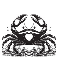 crab vector art,graphics crabs icons set,vintage illustration crab clipart,vector crabs flat style artwork design