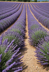 Naklejka premium A field of lavender in Provence, France. 