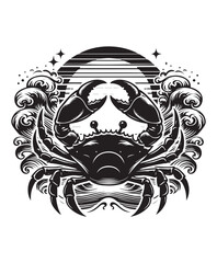 Fototapeta premium crab vector art,graphics crabs icons set,vintage illustration crab clipart,vector crabs flat style artwork design