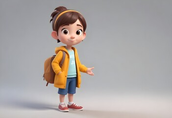 beautiful cute little girls 3d animated style beautiful adorable cartoon style 3d realistic...