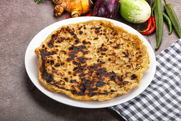 Indian cuisine stuffed Aloo paratha