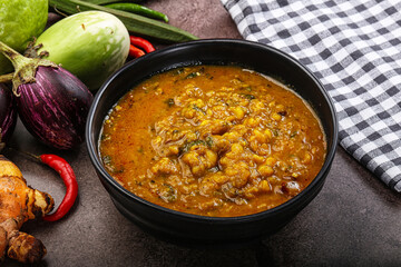 Indian cuisine Dal Tadka soup