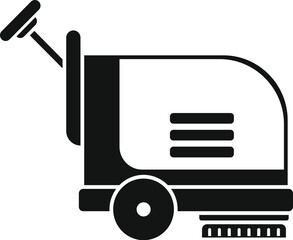 Simple icon of a cleaning machine used for professional cleaning services, ideal for websites and apps