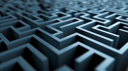The symbolism of navigating a metallic labyrinth in the pursuit of solutions. Complicated pathways depict the path to achieving business success