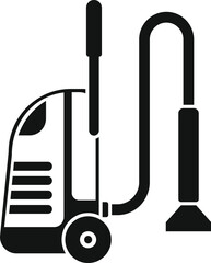 Cleaning service vacuum cleaner removing dust from floor icon. Simple illustration of cleaning service vacuum cleaner removing dust from floor icon for web design isolated on white background