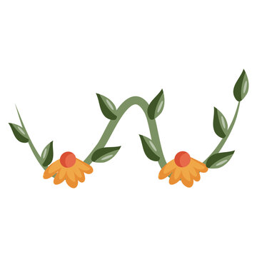 recommend clip art: simple female breast logo design with green leaves, twigs and yellow flowers instead of nipples, vector