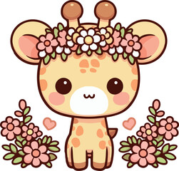 kawaii vector giraffe cut
