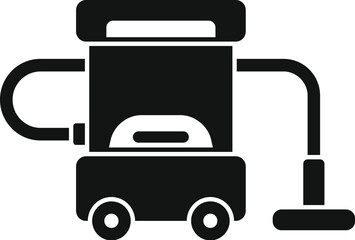Simple black glyph representing a cleaning service vacuum cleaner for keeping a house spotless