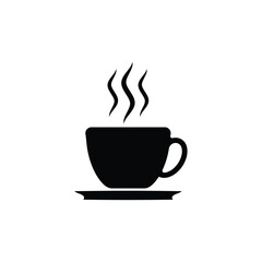 A cup of hot coffee icon isolated on a white background