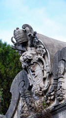 Fototapeta premium Rome, Adrian Park. Vatican shields like this are seen at the edge of the park