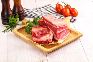 Raw beef rib for cooking