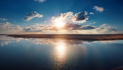 Fototapeta premium sunset over the lake