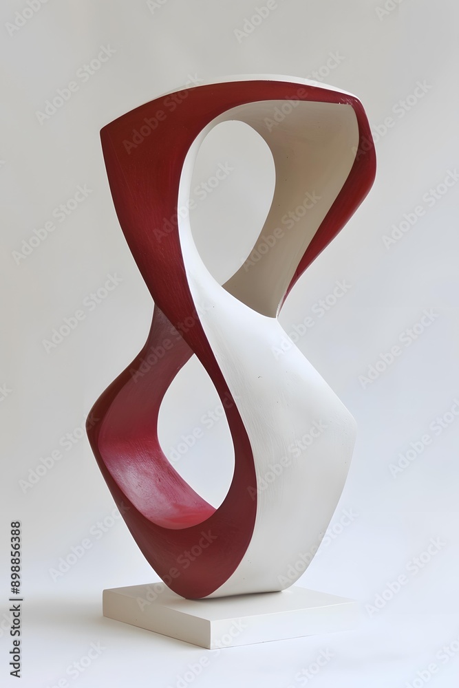 Wall mural Abstract Sculpture in Red and White