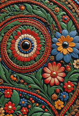  A close-up of intricate Polish folk art. 
