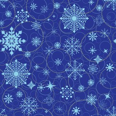 Christmas ice scribble seamless snowflakes pattern for wrapping paper