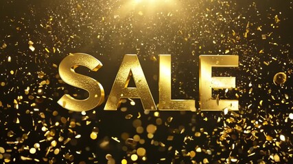Glimmering Gold Sale Announcement With Dynamic Effects and Vibrant Energy. Generative AI