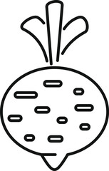 Line art icon of a beetroot, perfect for representing healthy eating, organic produce, or agriculture
