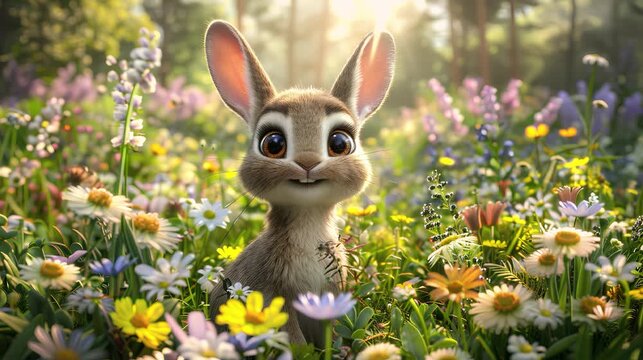 easter bunny in the grass