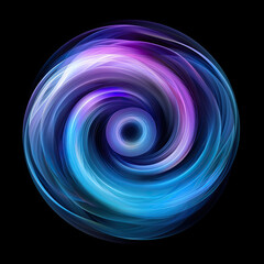 Glowing swirl light motion isolated on black background dynamic and vibrant illumination abstract swirling effect futuristic and sleek visual high contrast modern design captivating and energetic move