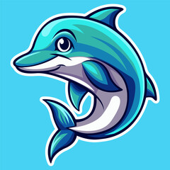 logo with the image of a cartoon dolphin4