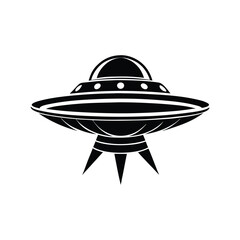 silhouette of an alien spaceship vector design