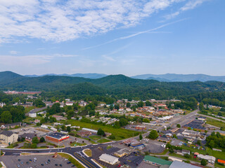 Town of Robbinsville North Carolina, USA, 2024 stock photo. Aerial drone photography
