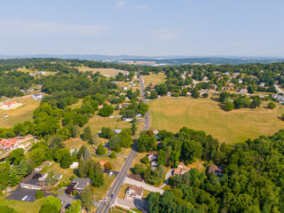 Aerial photo rural homes in York Pennsylvania, USA