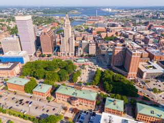 Providence cityscape stock photo 2024. Aerial city skyline USA