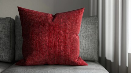 Crimson cloth pillow Textile feel design