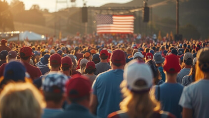 People going to a US election rally
