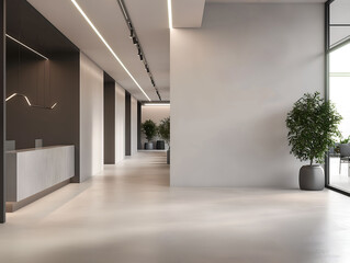 Fototapeta premium Interior of contempotary modern office. Minimalistic corporate design.
