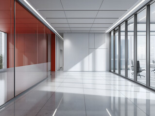 Interior of contempotary modern office. Minimalistic corporate design.