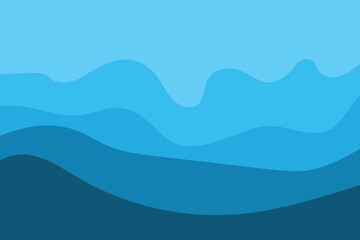 Water Wave Background Design, Abstract Vector Blue Ocean Walpaper Template