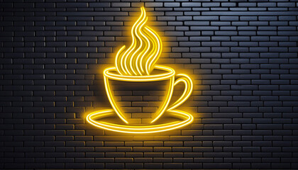 Neon sign of a cafe drawing