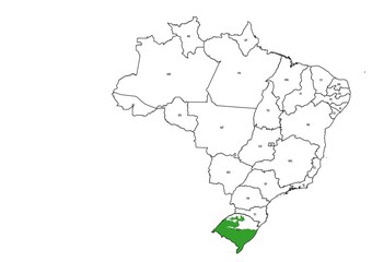 Obraz premium Pampa biome map in Brazil