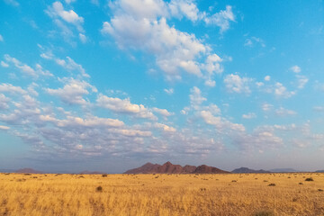 Obraz premium Impression of the Sunset, from a campground in Sesriem, Nambia, gateway to the Sossusvlei.