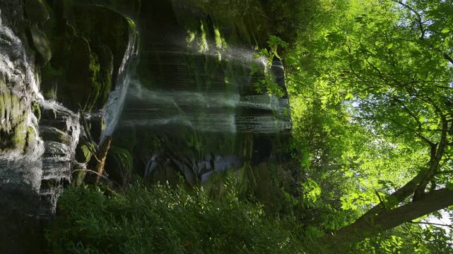Vertical stock video, Catawba Falls North Carolina, USA. 4k hdr footage nature scene