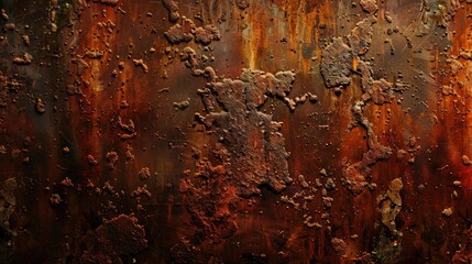 Rusty metal texture background with space for text affected by wet atmospheric influences