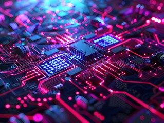 Obraz premium Abstract circuit cyberspace design