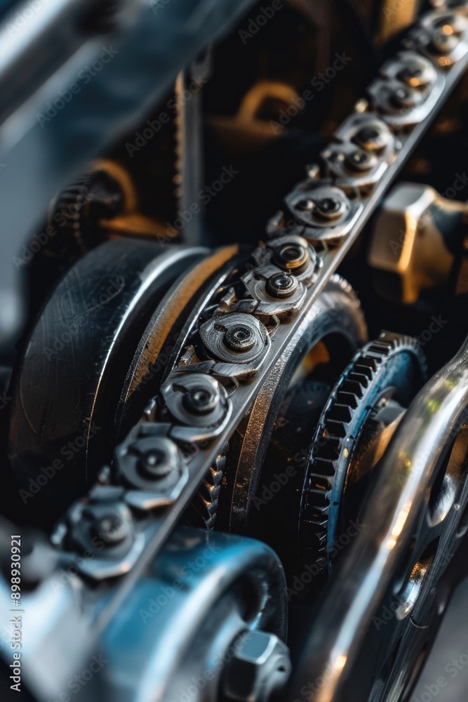 Poster A close-up shot of a mechanical device featuring intricate gears