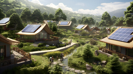 Idyllic Eco Village Promoting Sustainable Living and Community Spirit