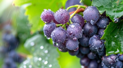 Appetizing grapes. Background with selective focus and copy space