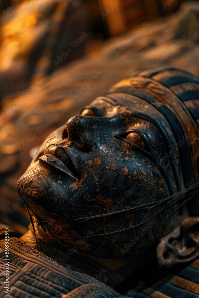 Poster close-up shot of a statue depicting a human figure, great for abstract art and design uses