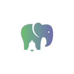 elephant bell simple sleek creative geometric modern logo design